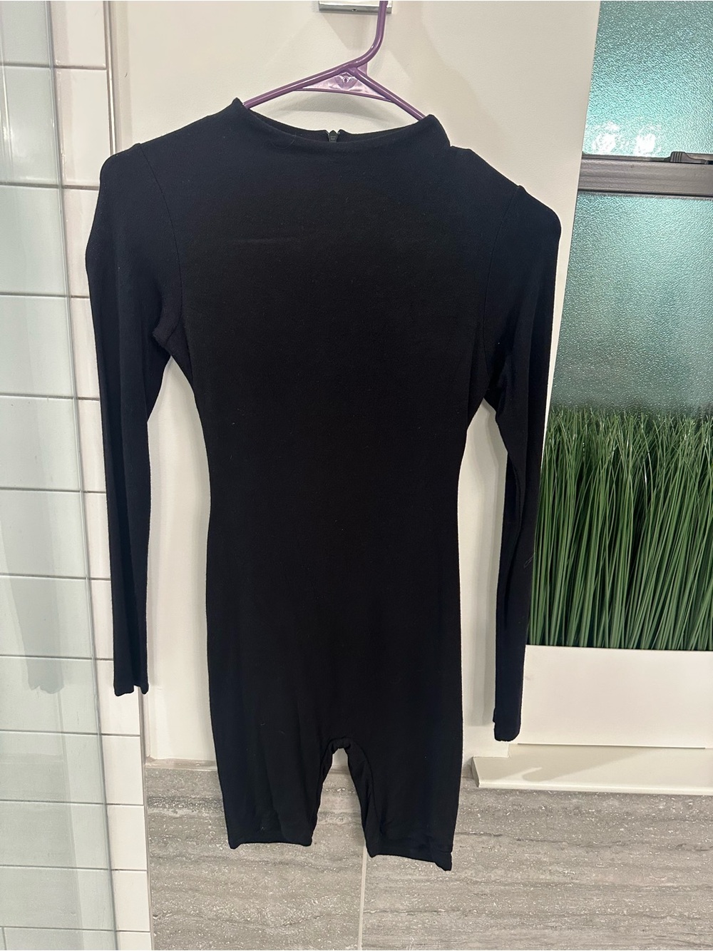 naked wardrobe Black Long Sleeve Jumpsuit Romper